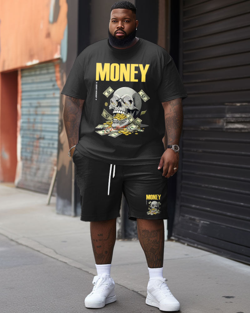 Big & Tall Graphic Streetwear Skull Two-piece Set for big men view 2