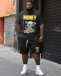 Big & Tall Graphic Streetwear Skull Two-piece Set for big men view 2