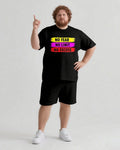 Big & Tall Graphic Streetwear T-Shirt Shorts Set for big men view 1