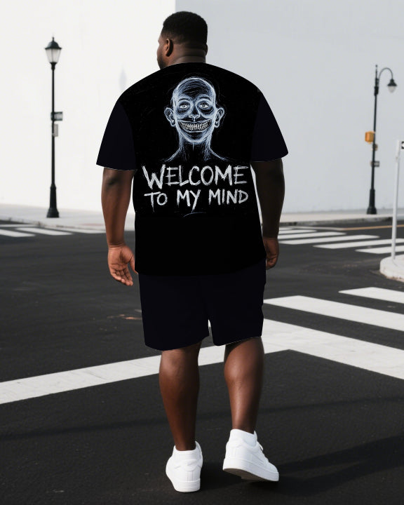 Big & Tall Graphic T-Shirt Shorts Set for big men view 1