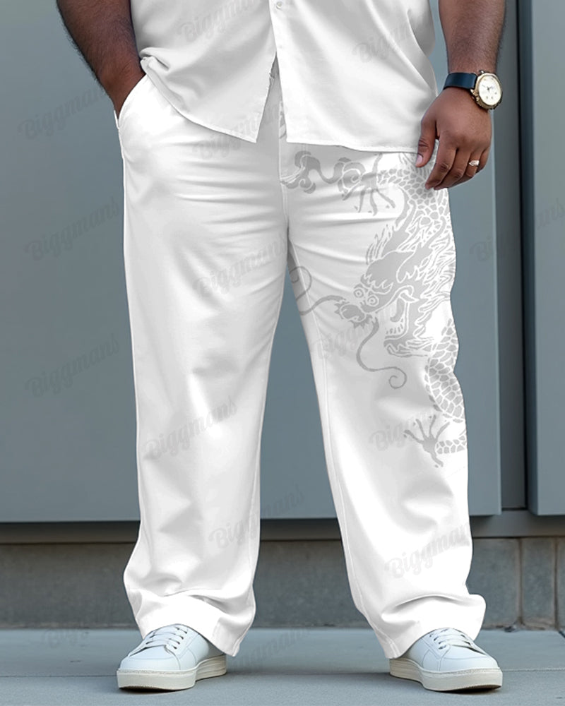 Big & Tall Business Casual Streetwear Two-piece Set for big men view 9