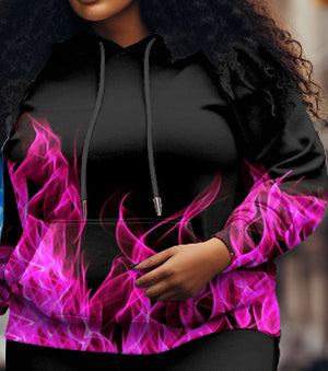 Big & Tall Graffiti Hoodie Sweatpants Set for big men view 5