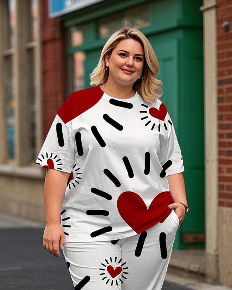 Big & Tall Graphic Graffiti T-Shirt Pants Set for big men view 2