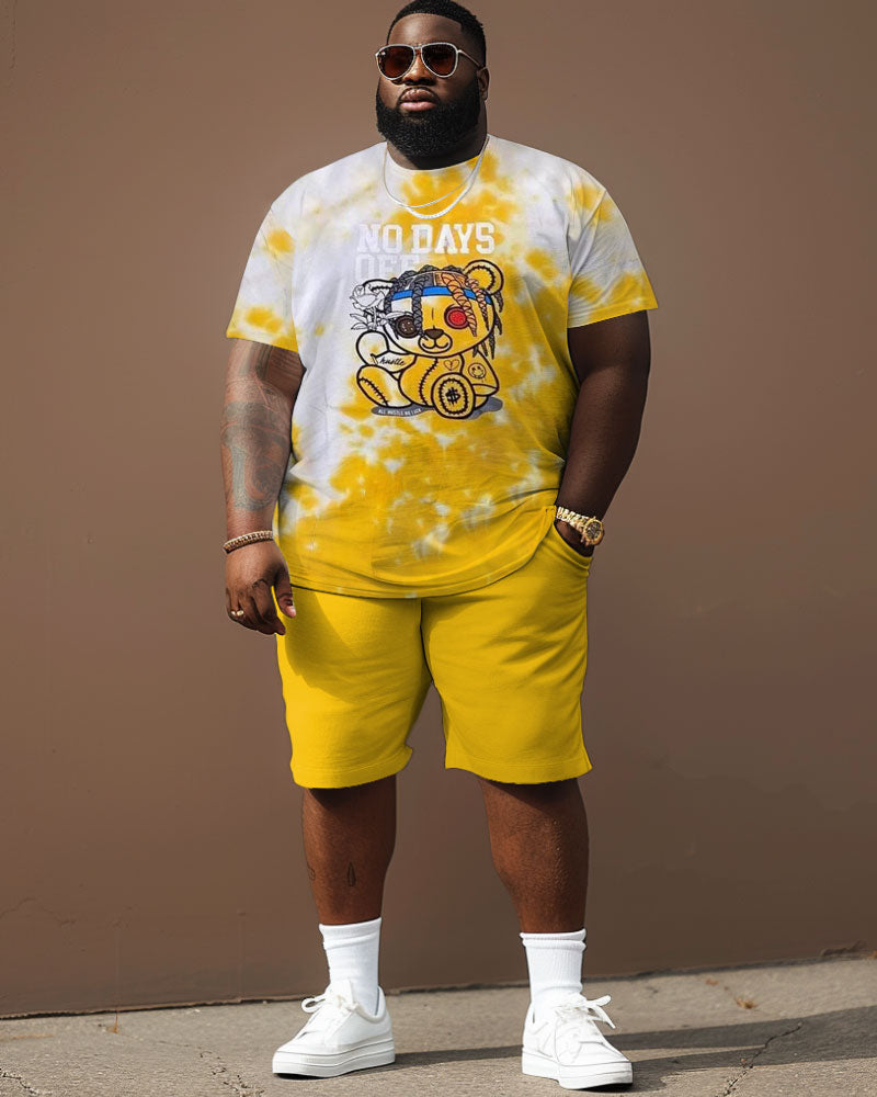 Big & Tall Graphic Streetwear Two-piece Set for big men view 2