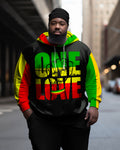 Big & Tall Black Hawaiian Streetwear Hoodie for big men
