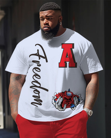 Big & Tall Graphic Graffiti T-Shirt Pants Set for big men view 2