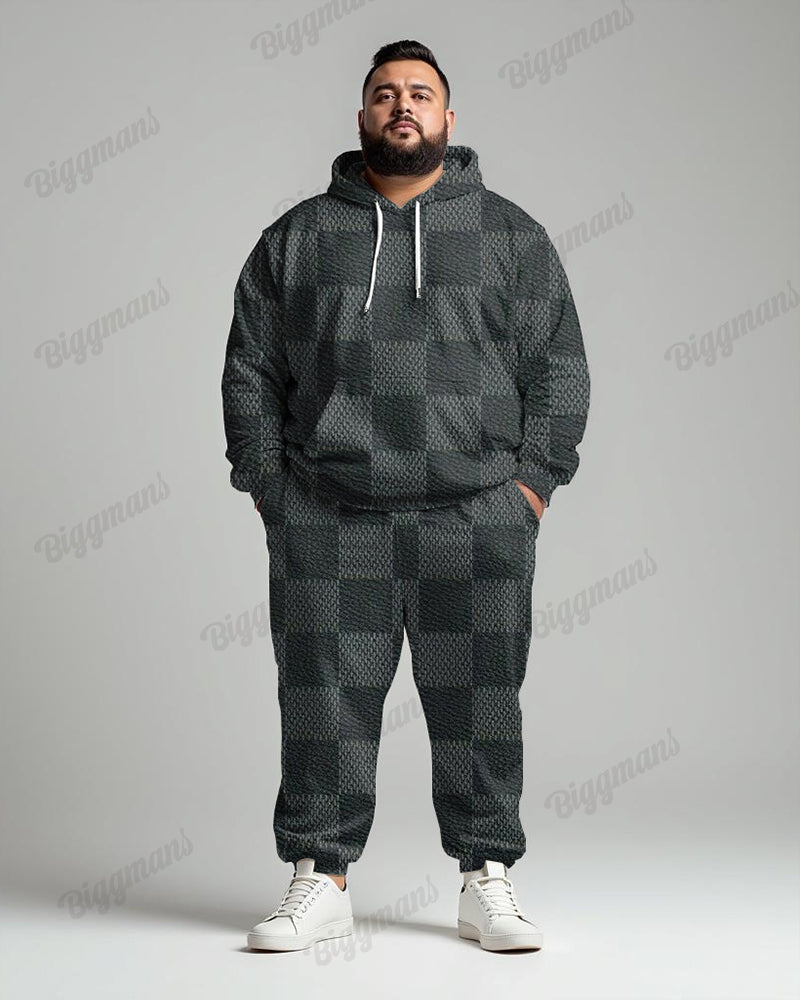 Big & Tall Geometric Hoodie Sweatpants Set for big men view 1