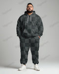 Big & Tall Geometric Hoodie Sweatpants Set for big men view 1