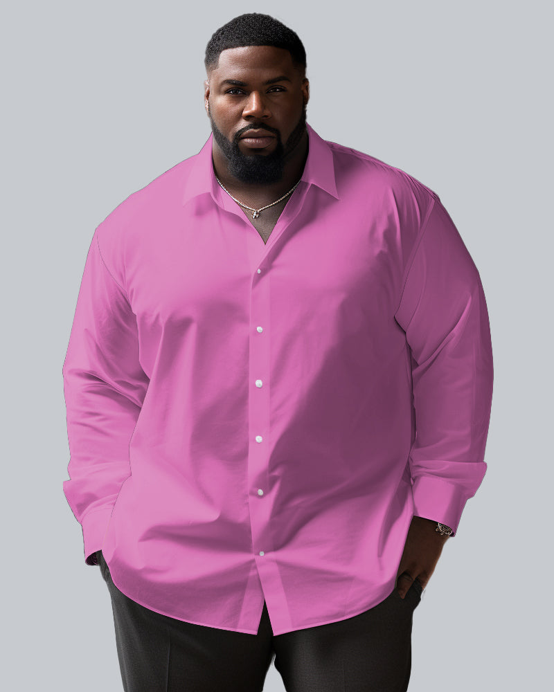 Big & Tall Solid Color Long Sleeve Shirt for big men view 6