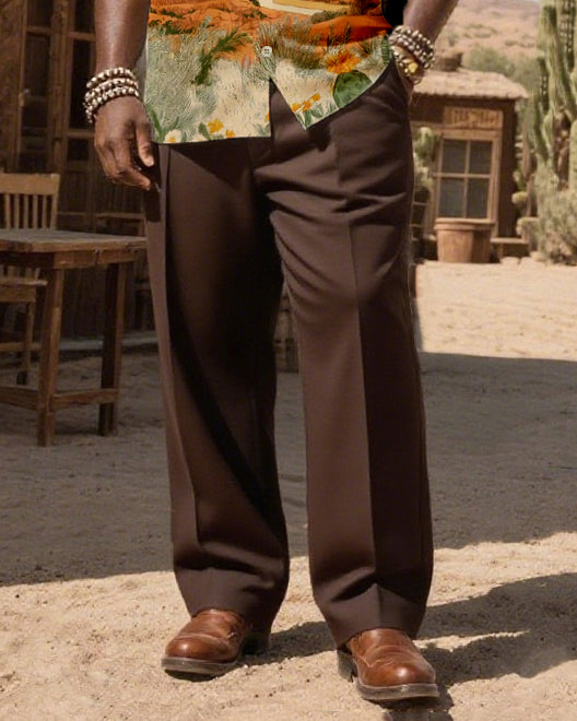 Big & Tall Western T-Shirt Pants Set for big men view 3