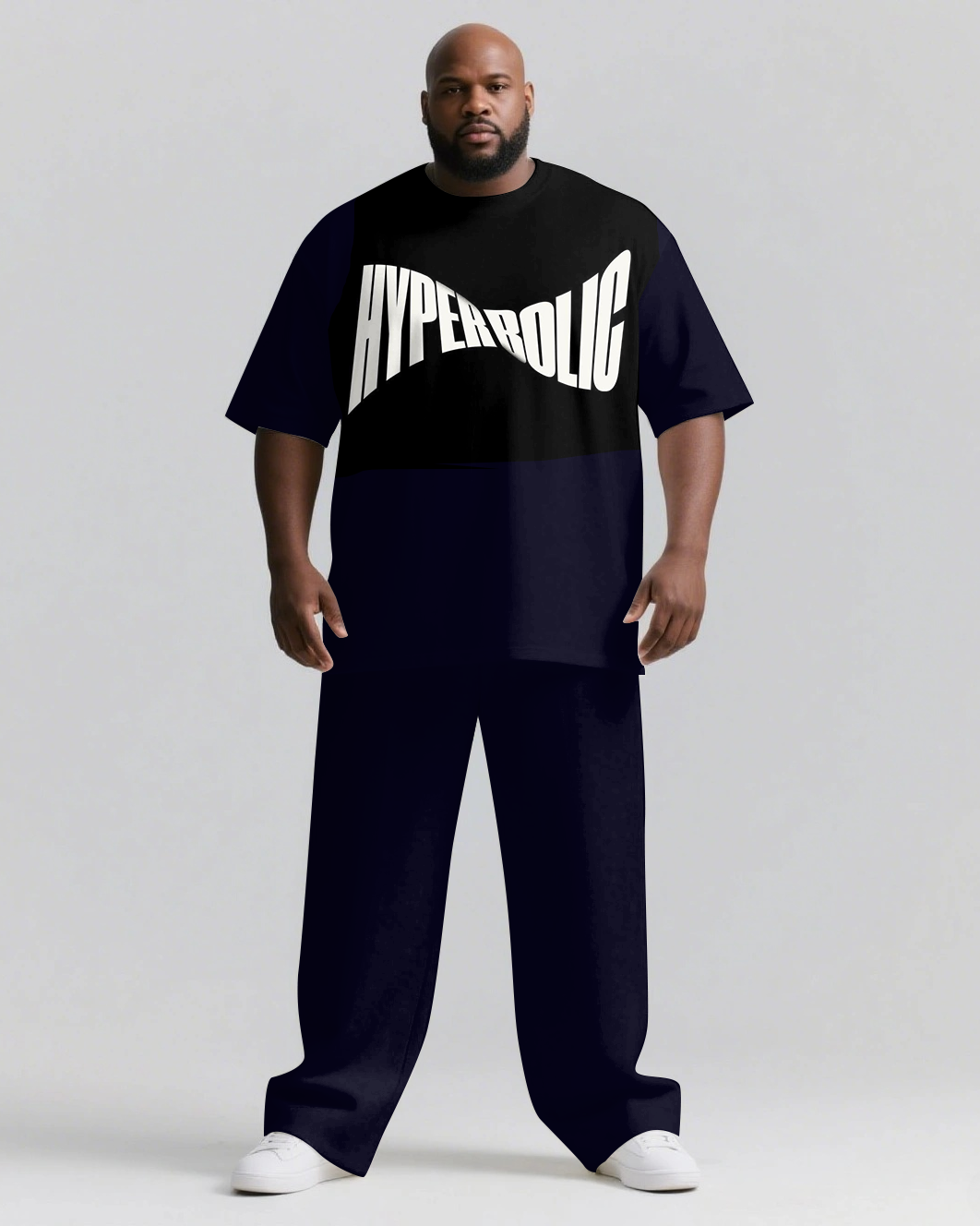 Big & Tall Streetwear T-Shirt Pants Set for big men view 2