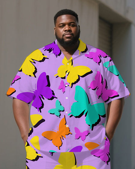 Big & Tall Graffiti Streetwear T-Shirt Pants Set for big men view 2