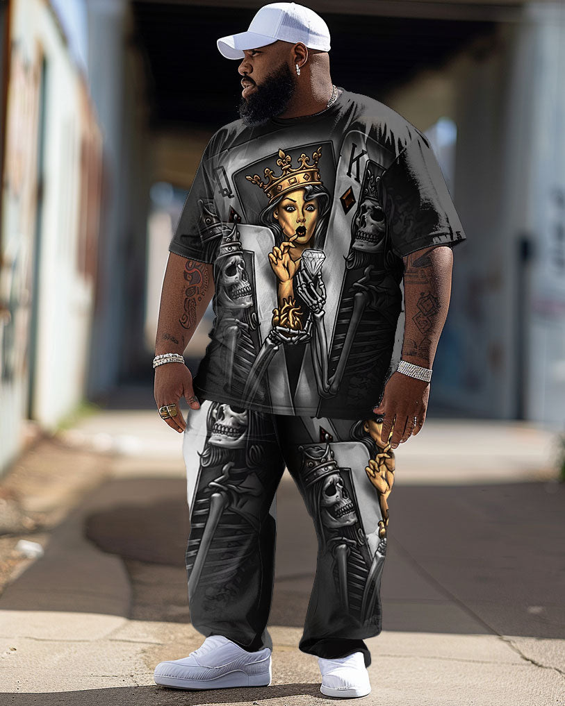 Big & Tall Streetwear Skull Two-piece Set for big men view 1