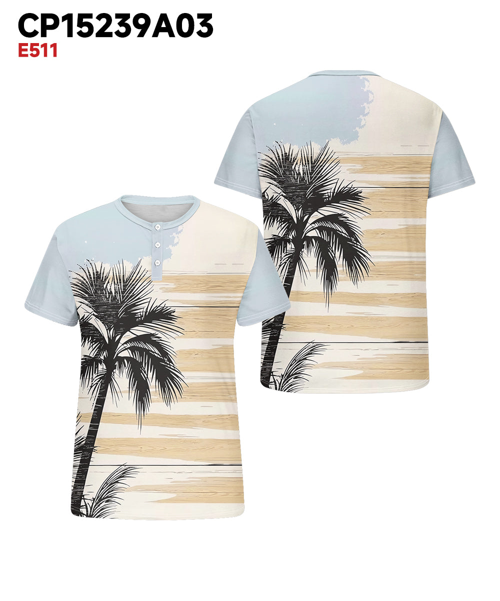 Big & Tall Blue Hawaiian Striped T-Shirt for big men view 3