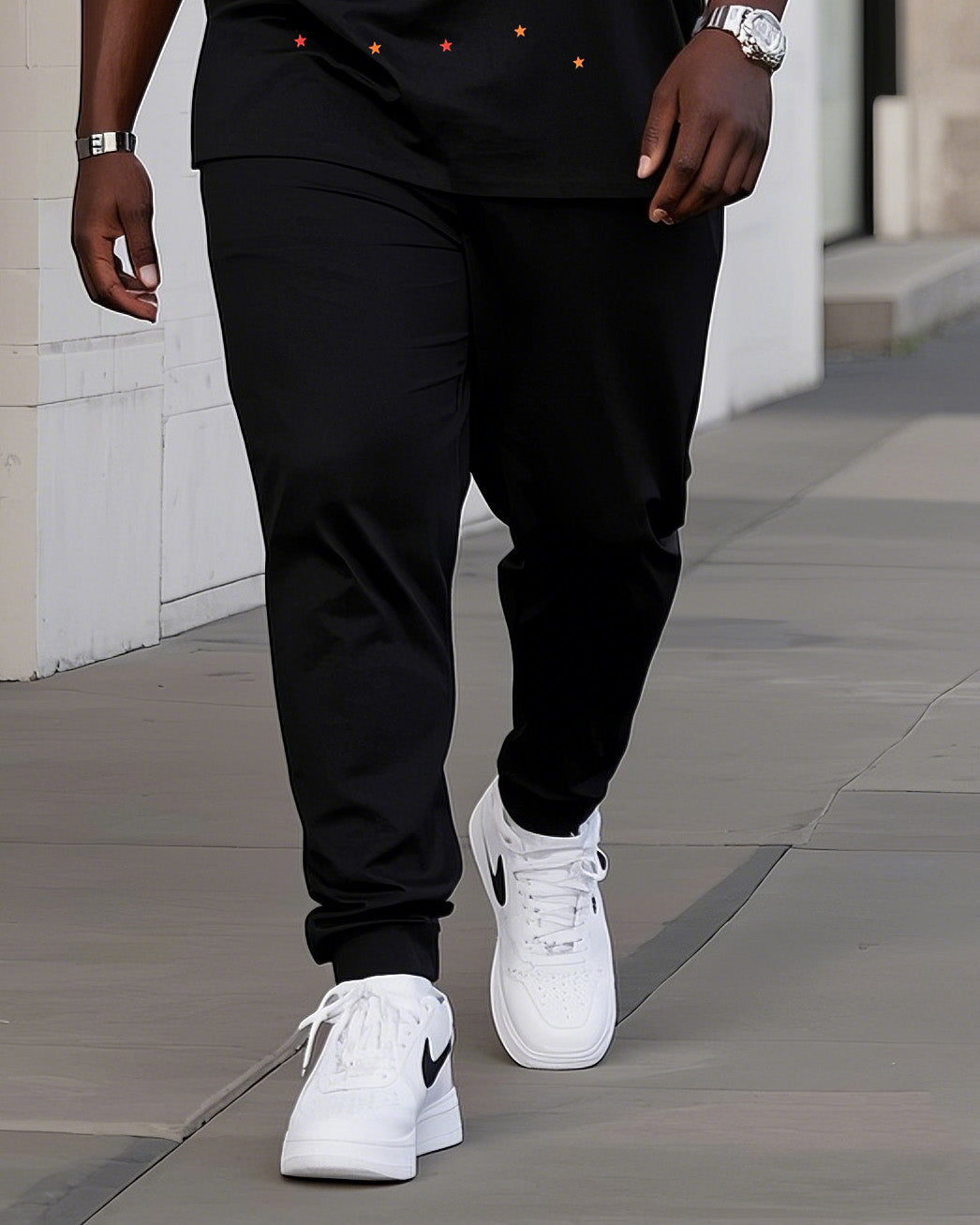 Big & Tall Graphic Streetwear Two-piece Set for big men view 3