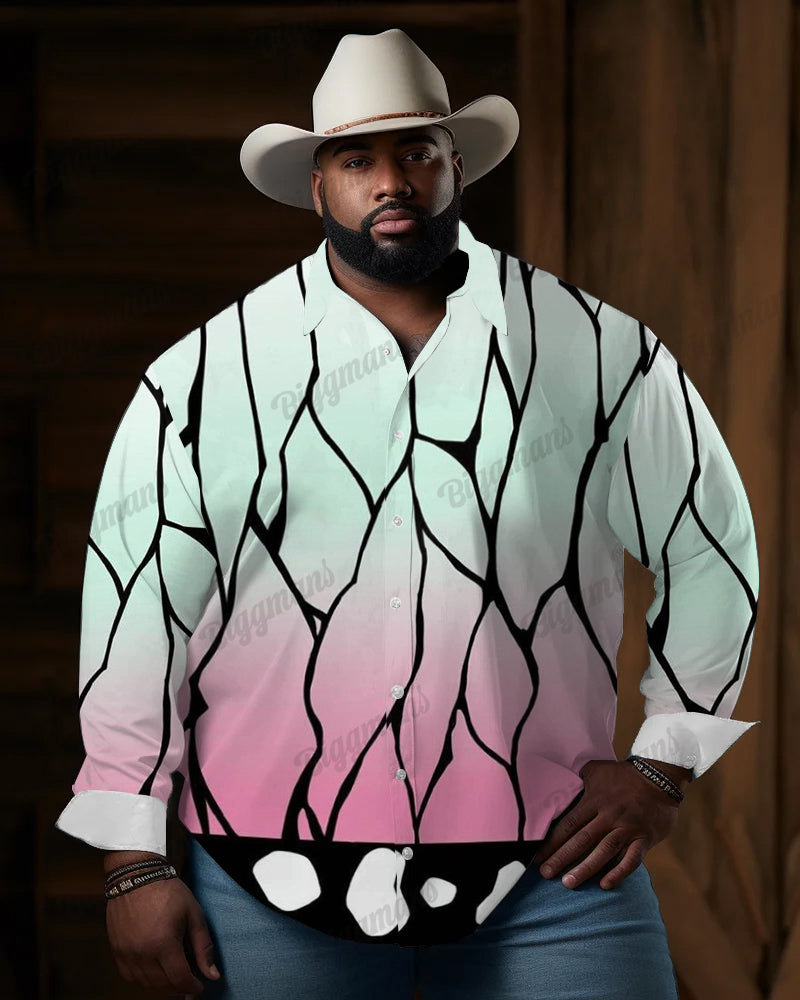 Big & Tall Graphic Shirt Shorts Set for big men view 1