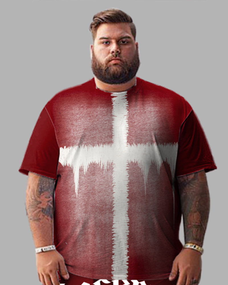 Big & Tall Graphic T-Shirt Shorts Set for big men view 2