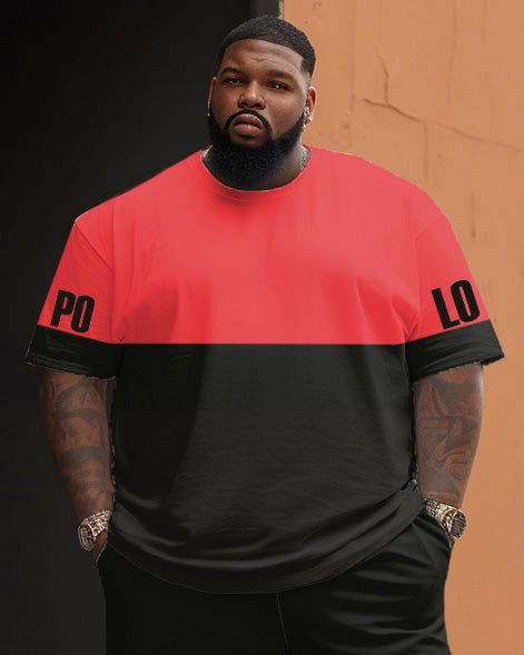 Big & Tall Colorblock Graphic Graffiti Two-piece Set for big men view 2