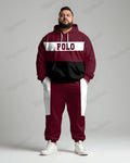 Big & Tall Colorblock Graphic Hoodie Sweatpants Set for big men view 1