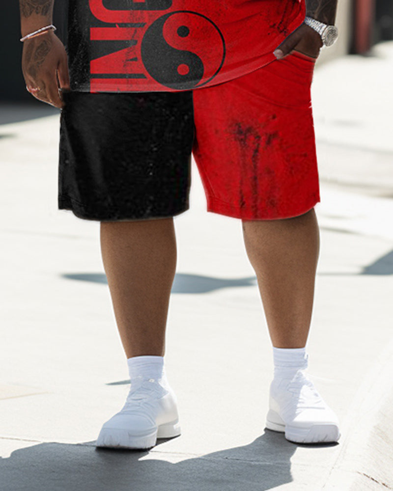 Big & Tall Graphic T-Shirt Shorts Set for big men view 3