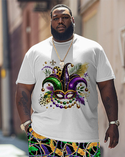 Big & Tall Graphic T-Shirt Shorts Set for big men view 3