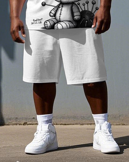 Big & Tall Graphic T-Shirt Shorts Set for big men view 3