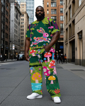 Big & Tall Streetwear T-Shirt Pants Set for big men view 1