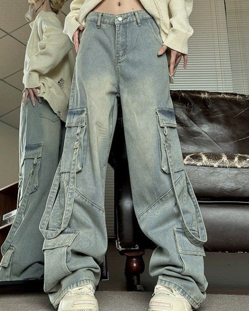 Big & Tall Denim Washed Vintage Jeans for big men view 4