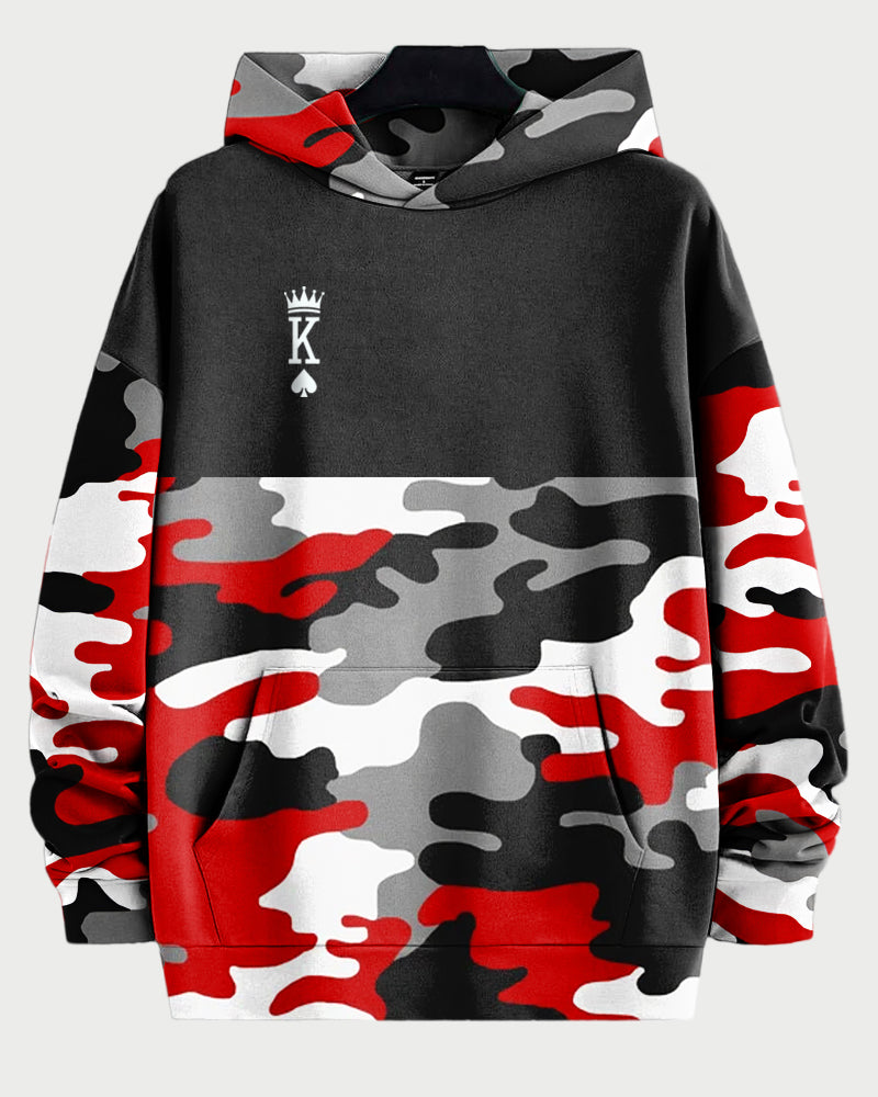 Big & Tall Graphic Camouflage Hoodie Sweatpants Set for big men view 5