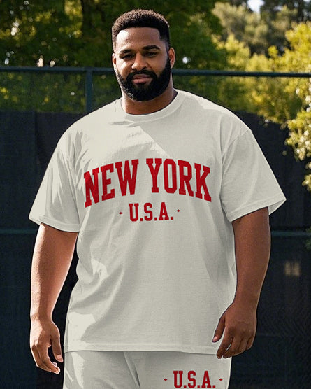 Big & Tall Graphic T-Shirt Pants Set for big men view 2