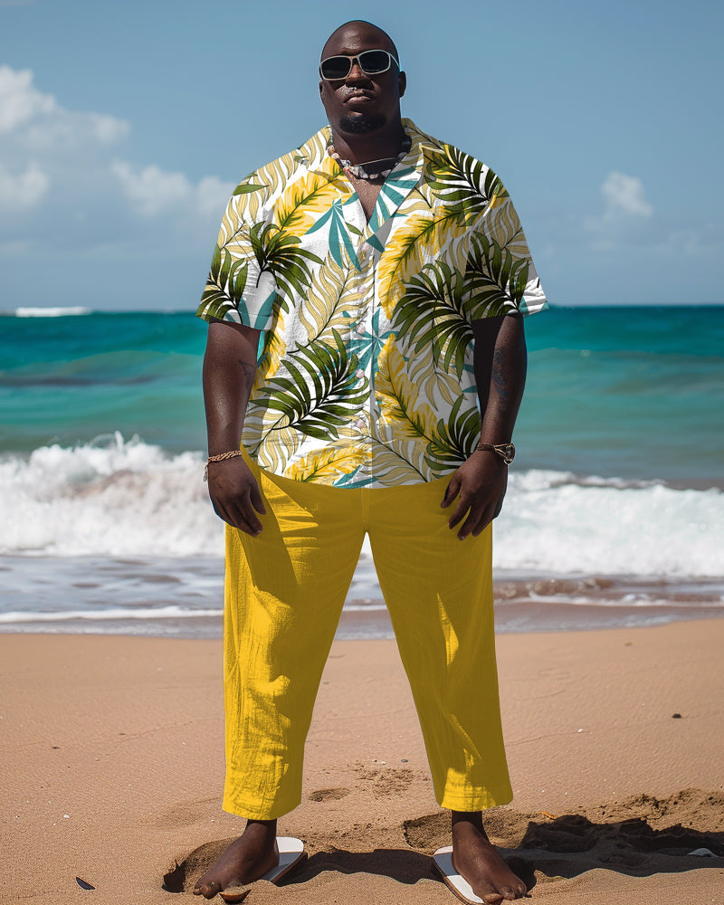 Big & Tall Hawaiian Graphic Floral Jeans for big men view 1