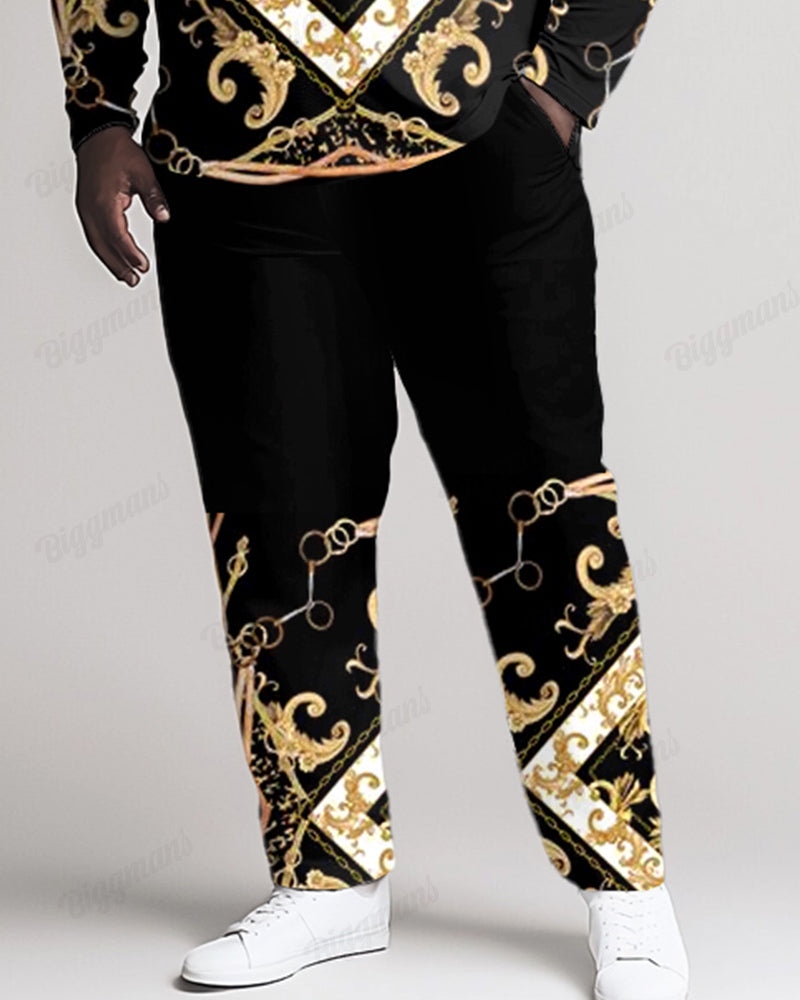 Big & Tall Graphic Polo Pants Set for big men view 3
