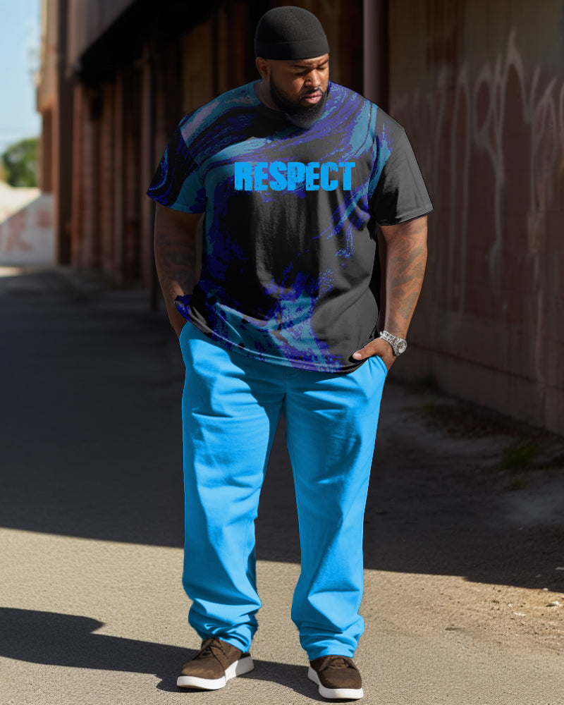 Big & Tall Graphic T-Shirt Pants Set for big men view 1