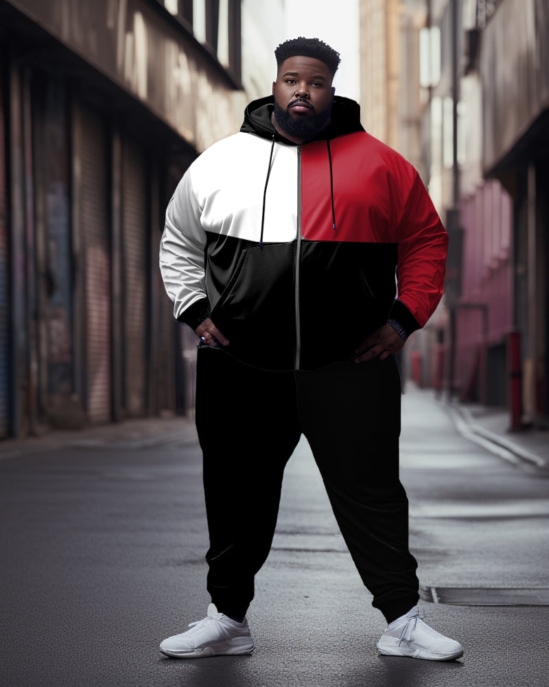 Big & Tall Colorblock Hoodie Sweatpants Set for big men view 1