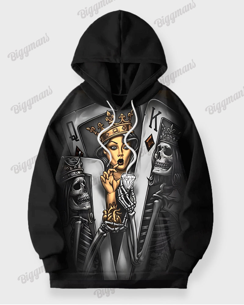 Big & Tall Skull Hoodie Sweatpants Set for big men view 2