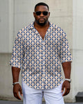 Big & Tall Geometric Graphic Long Sleeve Shirt for big men view 1