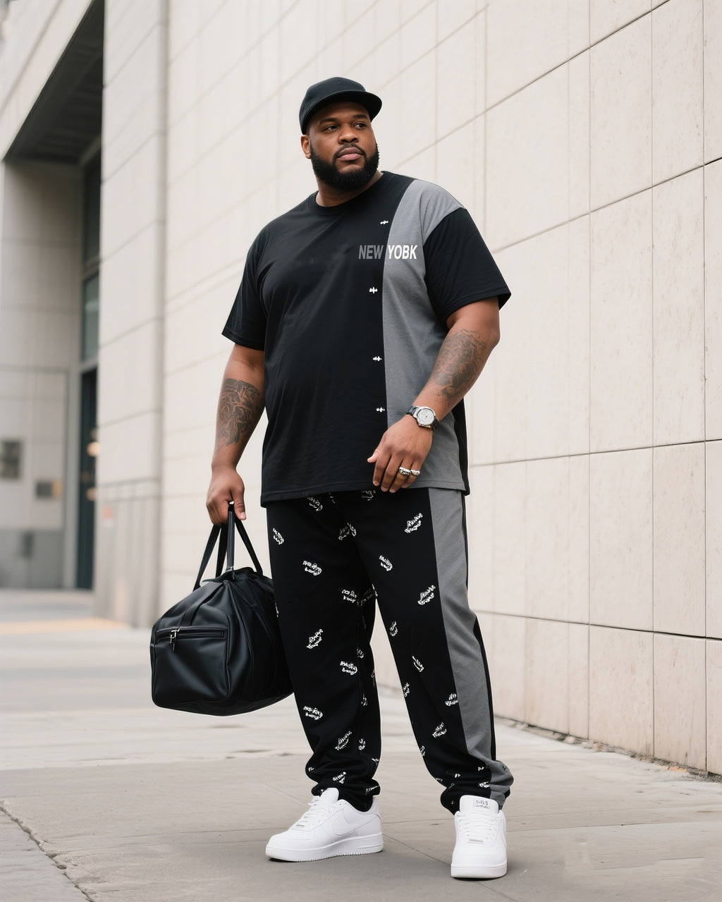 Big & Tall Streetwear Two-piece Set for big men view 1