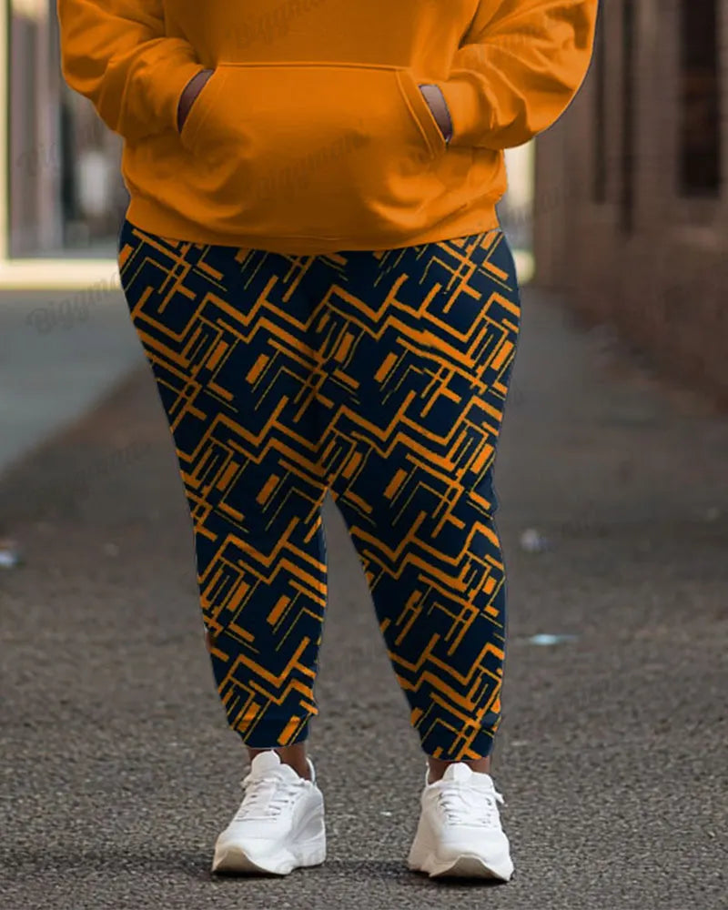 Big & Tall Colorblock Graphic Hoodie Sweatpants Set for big men view 3