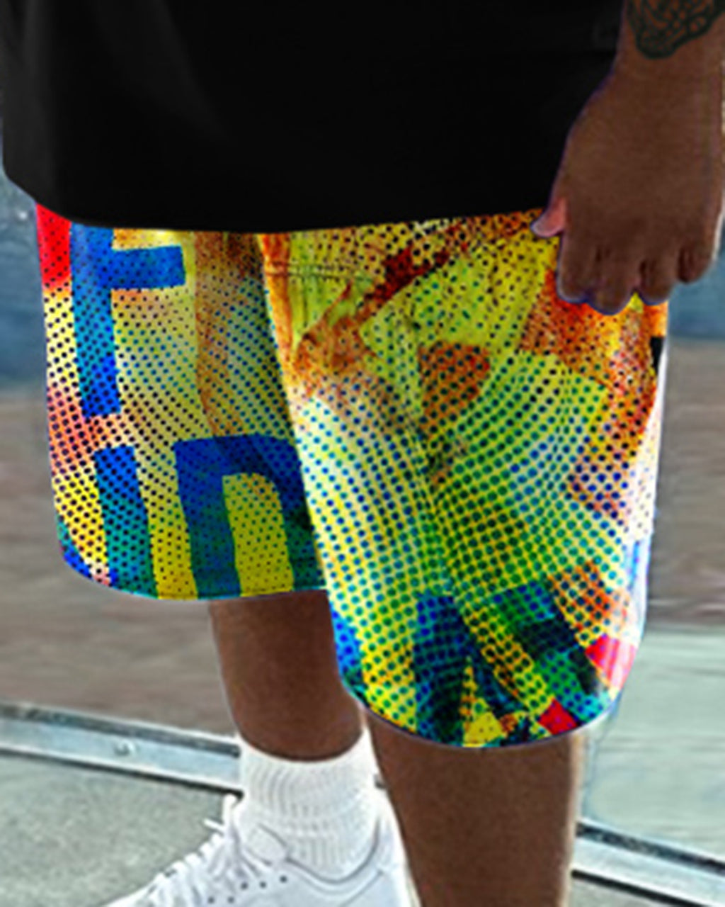 Big & Tall Skull T-Shirt Shorts Set for big men view 3