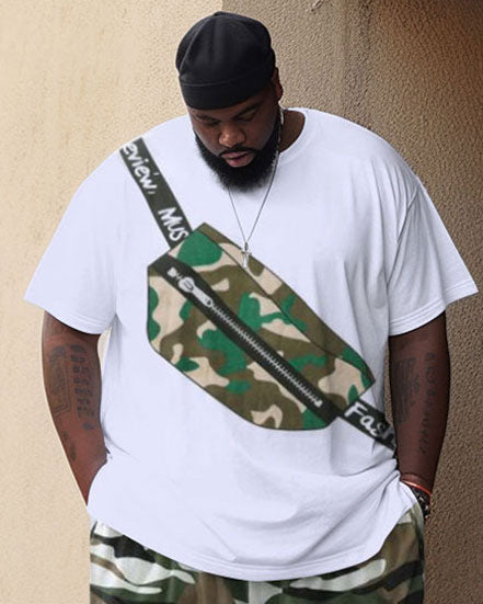 Big & Tall Camouflage Streetwear Two-piece Set for big men view 2