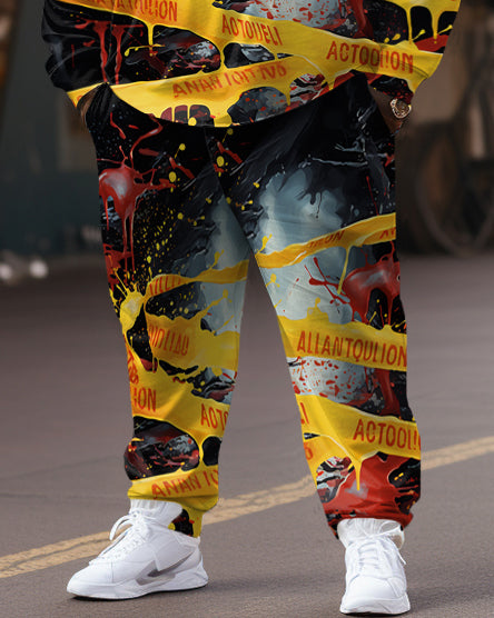 Big & Tall Graffiti Hoodie Sweatpants Set for big men view 3