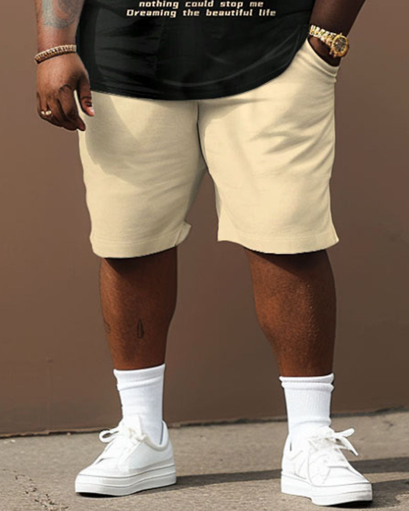 Big & Tall Graphic Graffiti T-Shirt Shorts Set for big men view 4