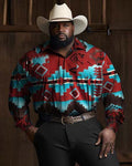 Big & Tall Western T-Shirt Pants Set for big men view 2