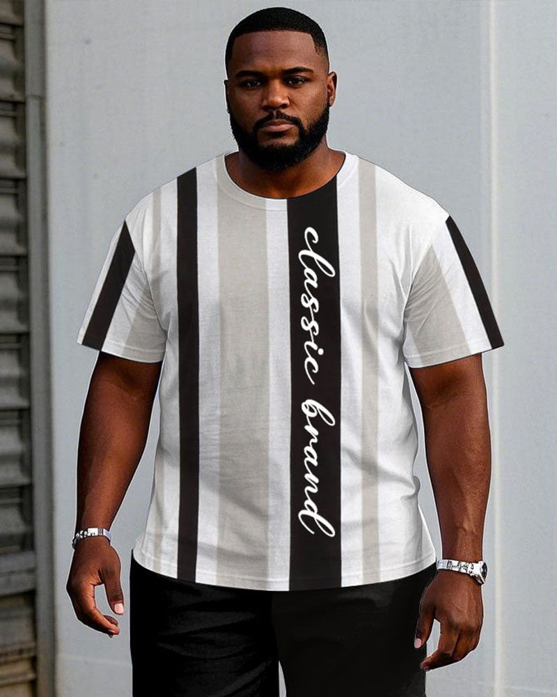 Big & Tall Colorblock T-Shirt Shorts Set for big men view 2