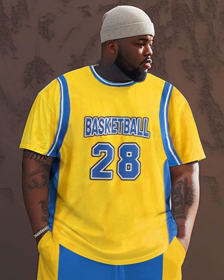 Big & Tall Athletic Streetwear Two-piece Set for big men view 2