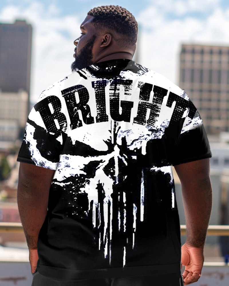 Big & Tall Streetwear Skull T-Shirt for big men view 1