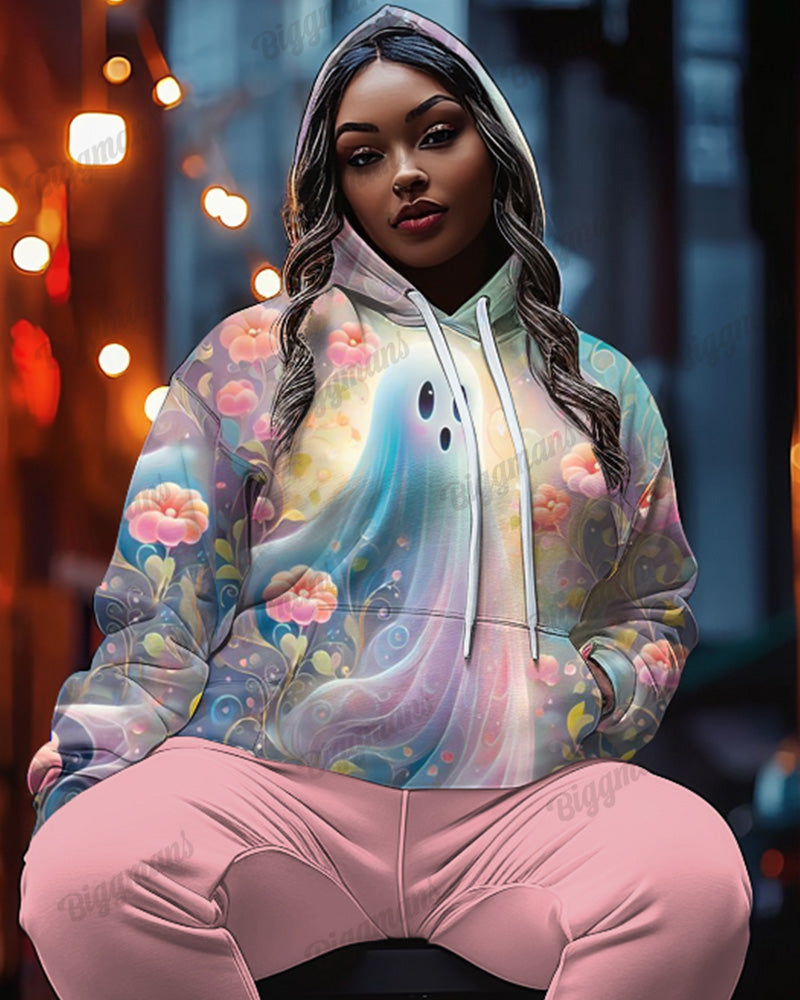 Big & Tall Floral Hoodie Sweatpants Set for big men view 4
