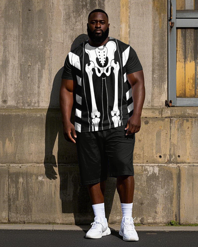 Big & Tall Streetwear T-Shirt Shorts Set for big men view 1