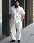 Big & Tall Black Gradient Shirt Pants Set for big men view 1