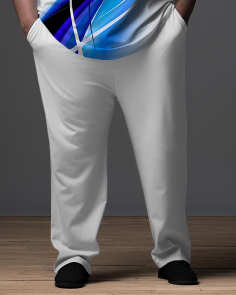 Big & Tall Gradient Polo Pants Set for big men view 3